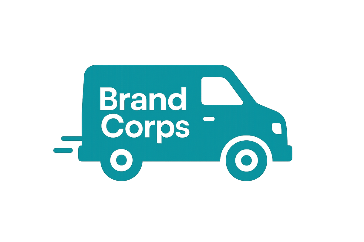 delivery van icon branded Brandcorps in #18a4a8 color